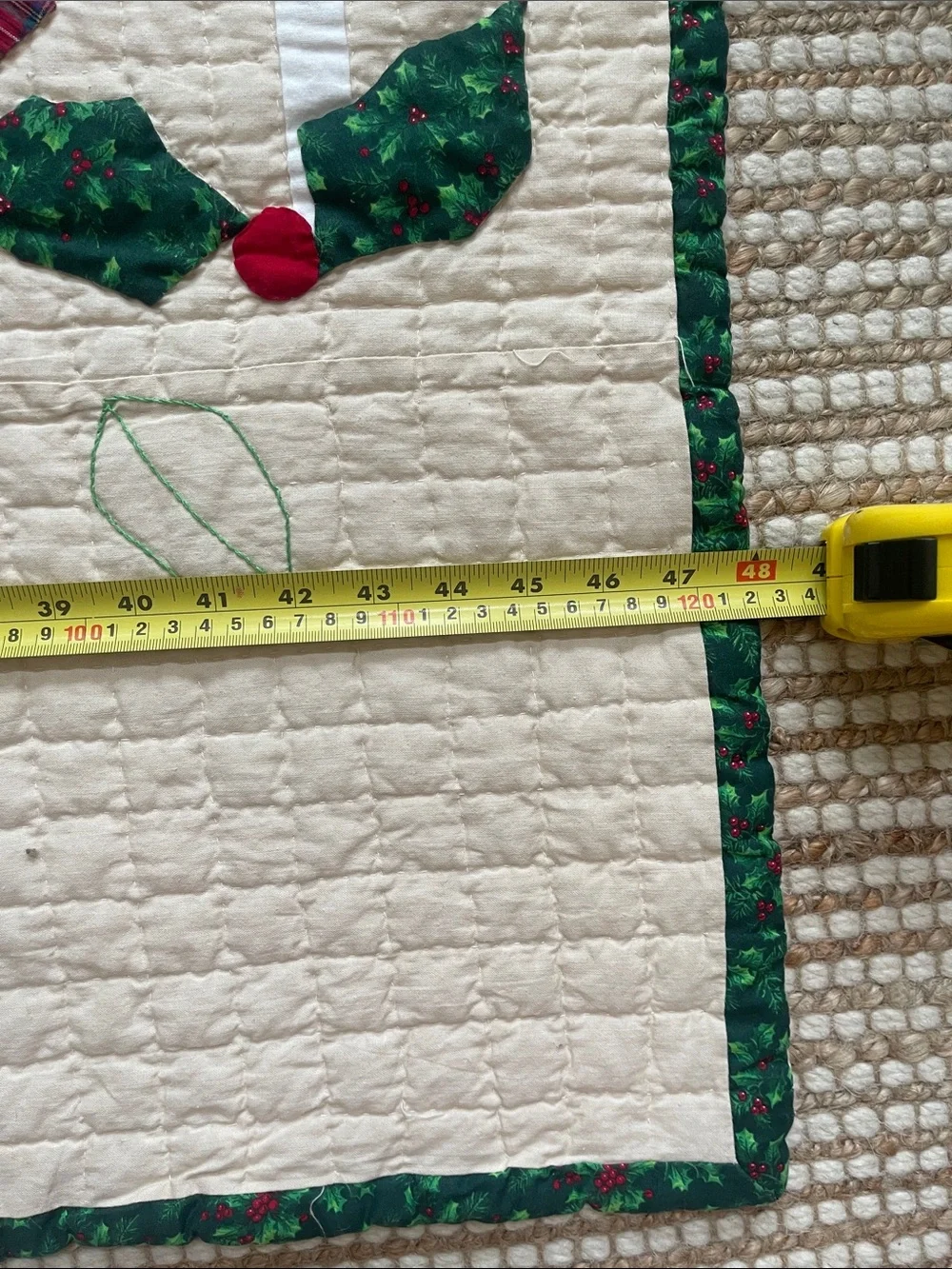 Hand Quilted Christmas Quilt 48x59